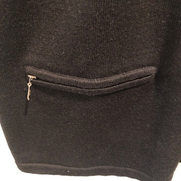 Coldwater Creek Large 14/16 Black Ribbed Knit Blouse 1/4 Zip S/S Zipper Pockets - Picture 4 of 7